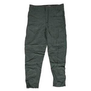 Aritzia Community Pants Straight Leg Cargo Army Linen blend Trouser Zipper Ankle